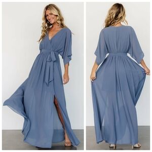 pinupart | Dresses | Nwt Xl Womens Elegant Empire Waist Long Sleeve Satin  Maxi Dress | Poshmark